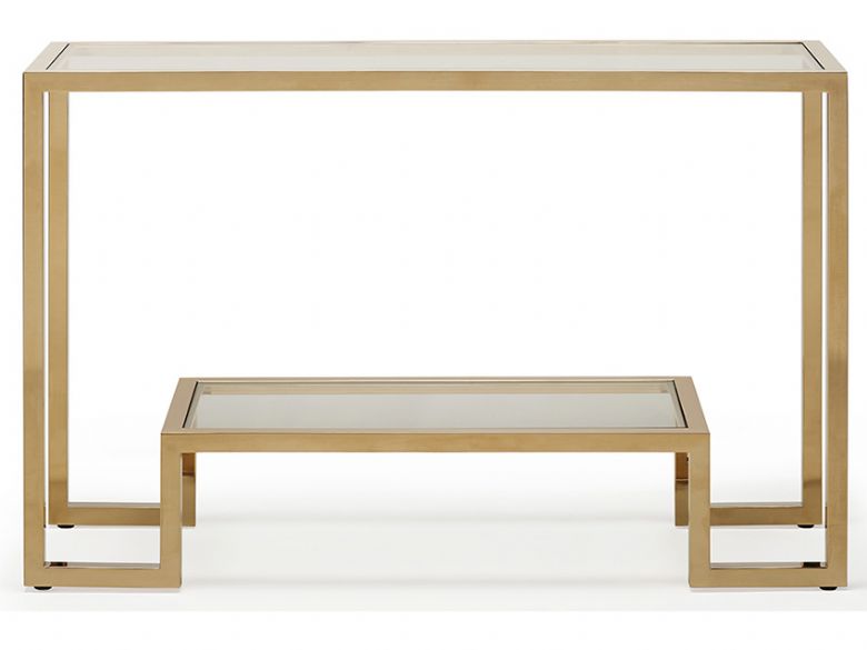Carmelo Gold Console Table Lee Longlands, Narrow Gold Console Table