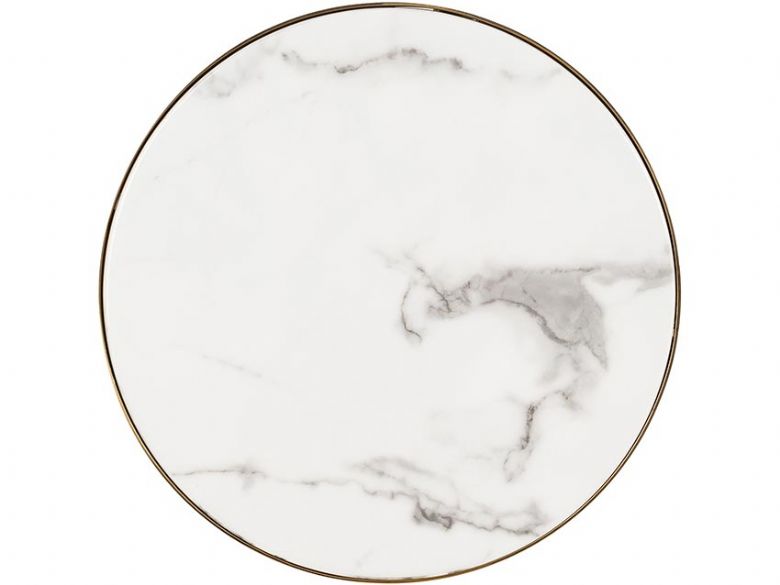 Enola faux marble table top with stainless steel base