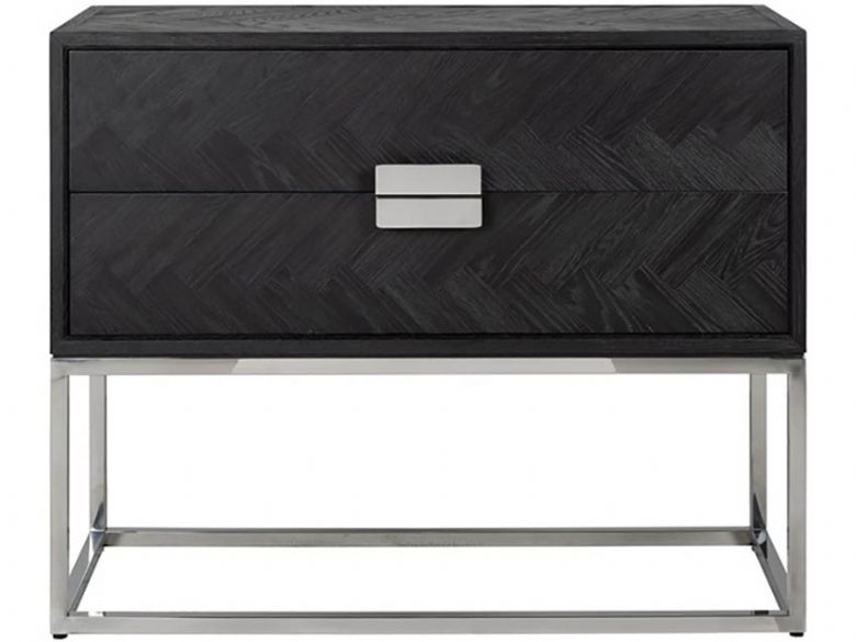 Savoy oak chest of drawers stainless steel base