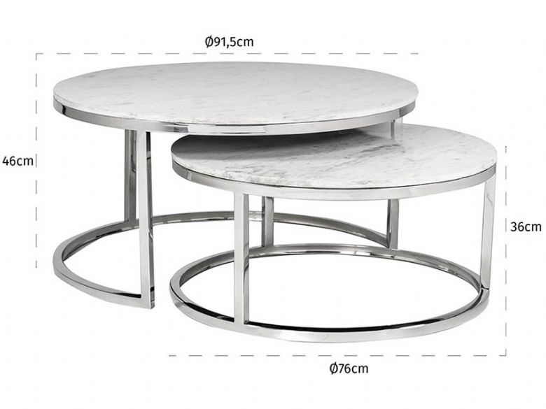 Balham marble coffee tables with metal base