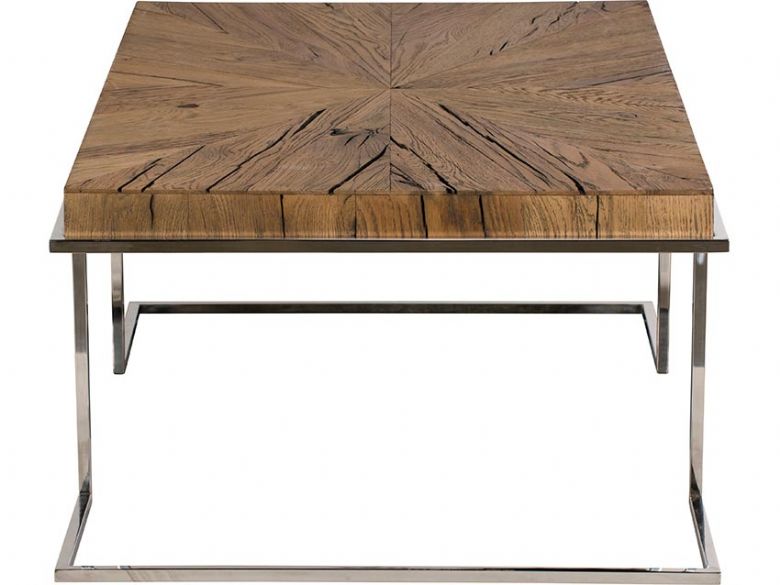 Olette coffee table metal base with rustic wood top