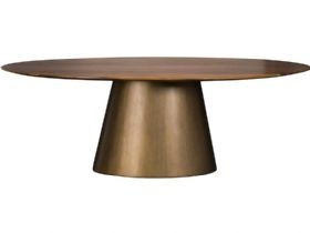 Giovanny 2.2m modern walnut brass dining table