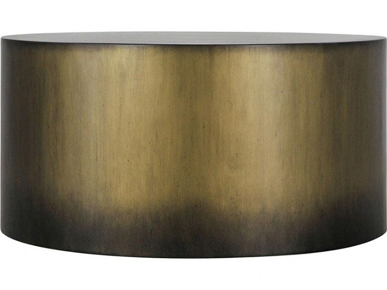 Giovanny brass finish round coffee table available at Lee Longlands