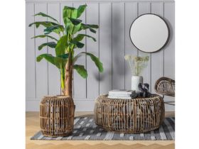 Willow round rattan occasional tables