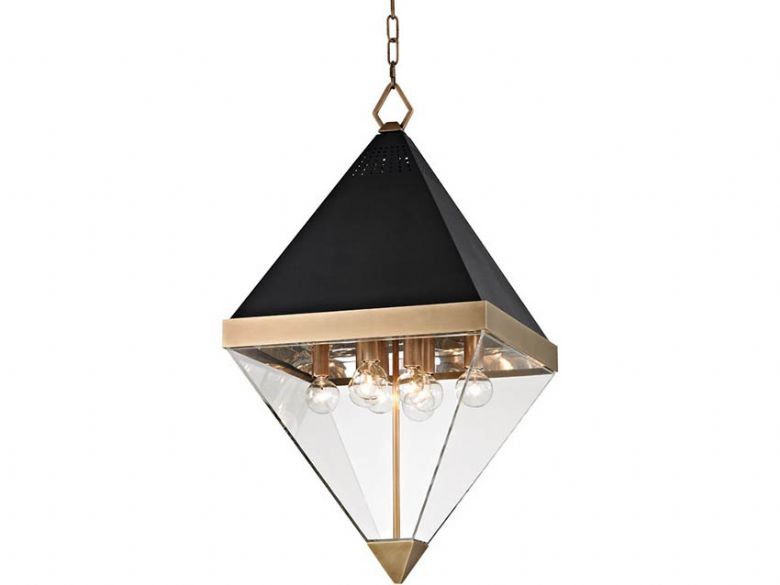 Coltrane brass 8 light pendant for ceiling available at Lee Longlands
