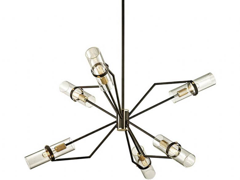 Raef industrial style 6 light chandelier available at Lee Longlands