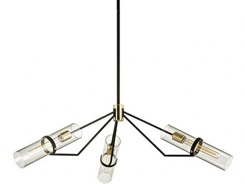 Raef bronze and brass industrial style 3 light chandelier