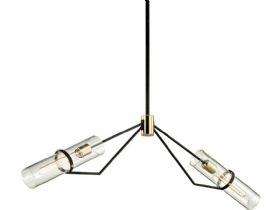 Raef bronze and brass industrial style linear 2 light chandelier
