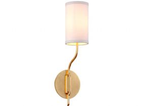 Juniper gold 1 light wall sconce with white shade