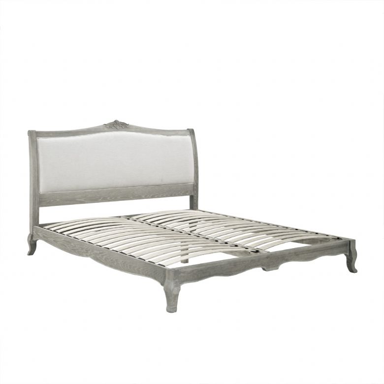 Camille classic style limed solid Oak king size bed available at Lee Longlands