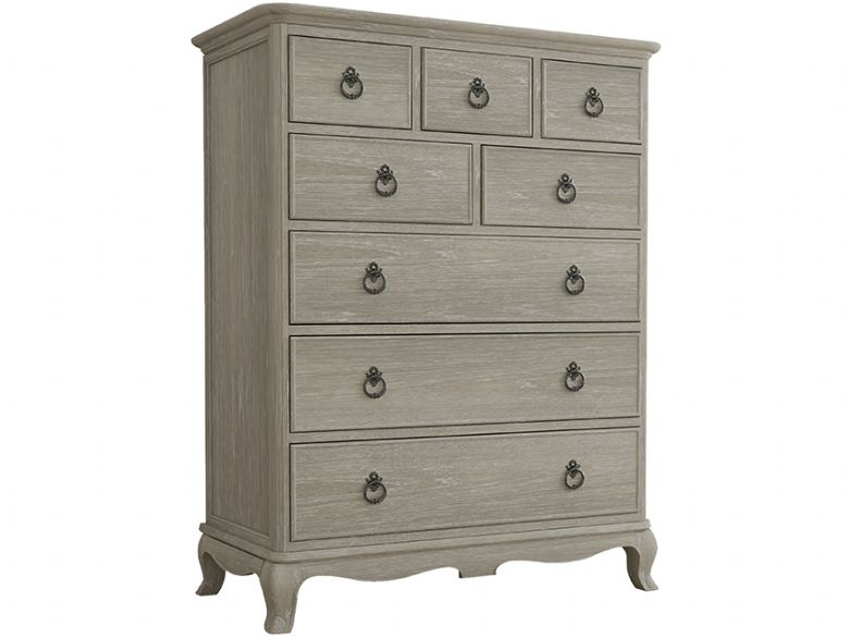 Camille classic style 8 drawer chest solid Oak available at Lee Longlands