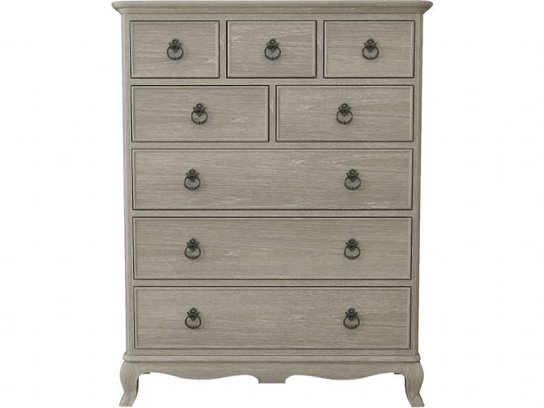 Camille oak chest of 8 drawers