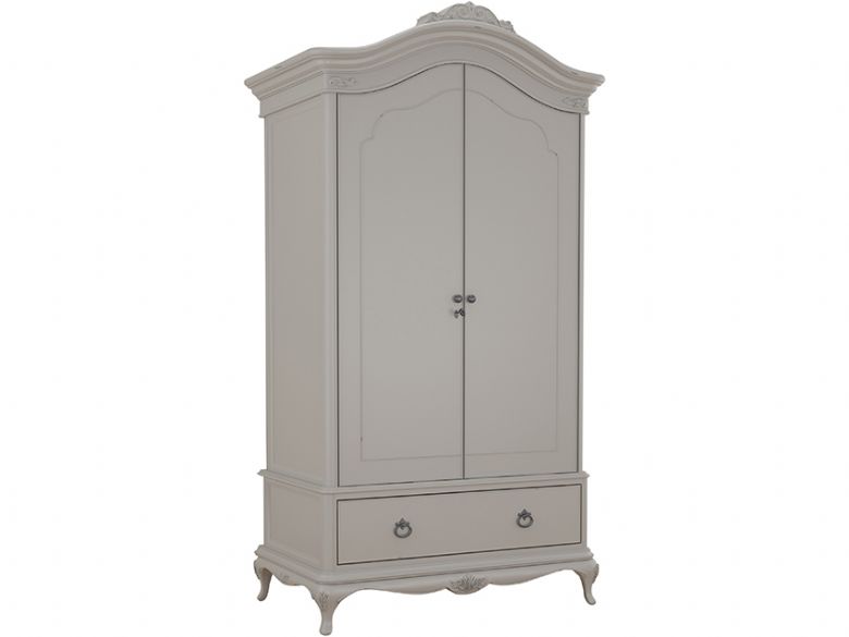 Etienne 2 door grey wardrobe with drawer available at Lee Longlands