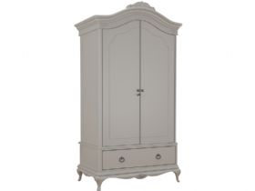 Etienne 2 door grey wardrobe with drawer available at Lee Longlands