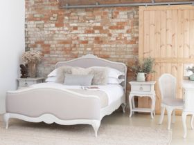 Etienne king size French upholstered bed frame available  at Lee Longlands