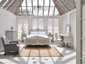 Etienne rattan painted grey 6'0 bed frame available at Lee Longlands