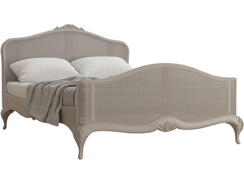 Etienne rattan distressed grey super king size bed finance options available