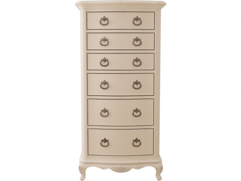 Ivory French style distressed tallboy