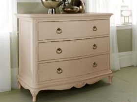 Ivory french style distressed 3 drawer chest available at Lee Longlands