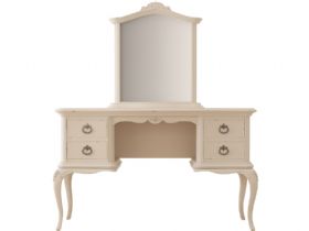 Ivory offwhite vanity table with distressed finish