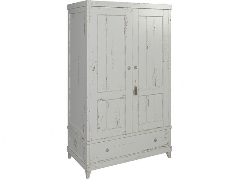Ateier distressed white wardrobe with 1 drawer available at Lee Longlands