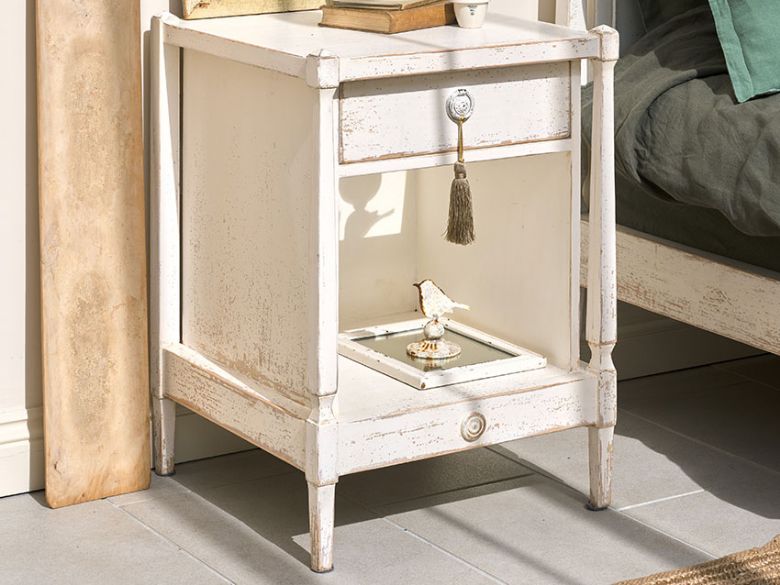 Atelier white distressed furniture with tassles