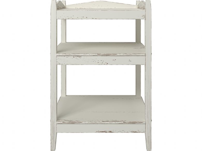 Atelier whited distressed bedside with shelves