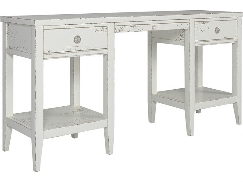 Atelier distressed finish white dressing table vanity table available at Lee Longlands