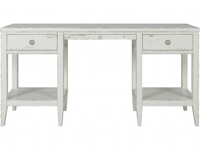 Atelier distressed white vanity table