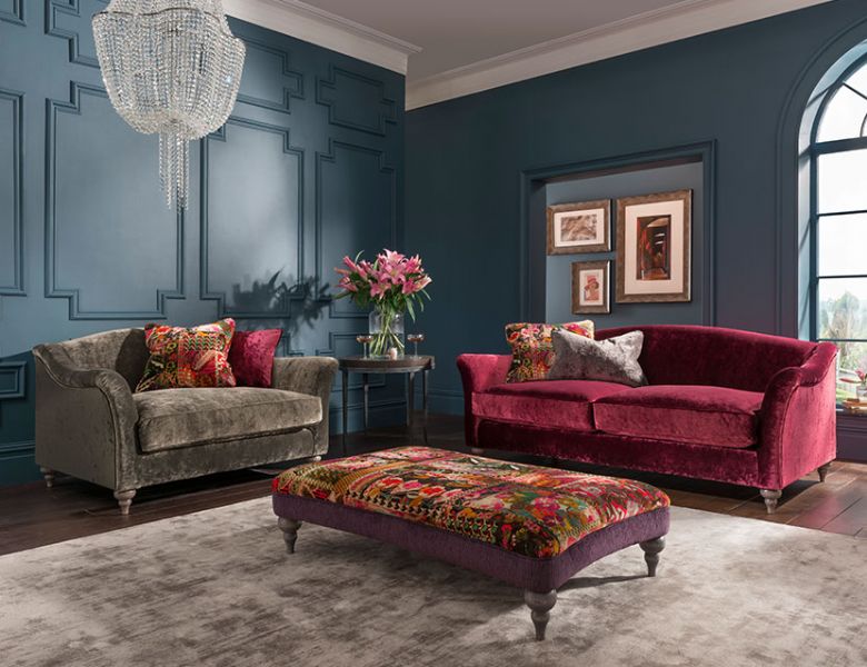 Lamour vintage velvet sofa range available at Lee Longlands