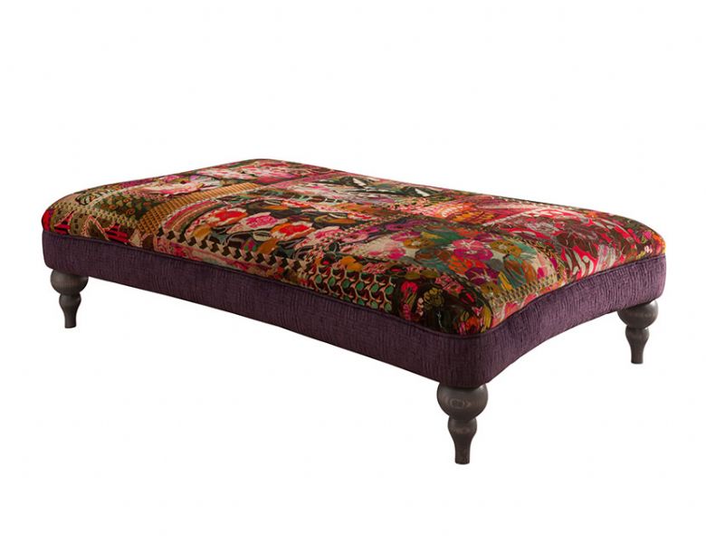 Lamour velvet footstool available at Lee Longlands