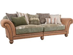 Tetrad Montana leather and fabric 4 seater sofa