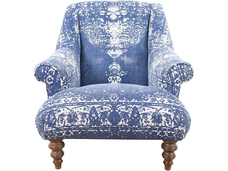 Tetrad Jacaranda blue patterned chair available at Lee Longlands
