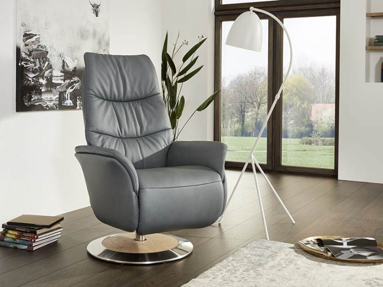 Motor Medium Electric Recliner Chair, Grey Leather Electric Recliner Chair Uk