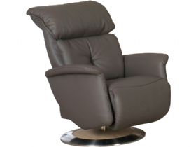 Himolla Swan brown leather recliner swivel chair available at Lee Longlands