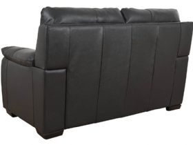 Odette black leather 2 seat sofa
