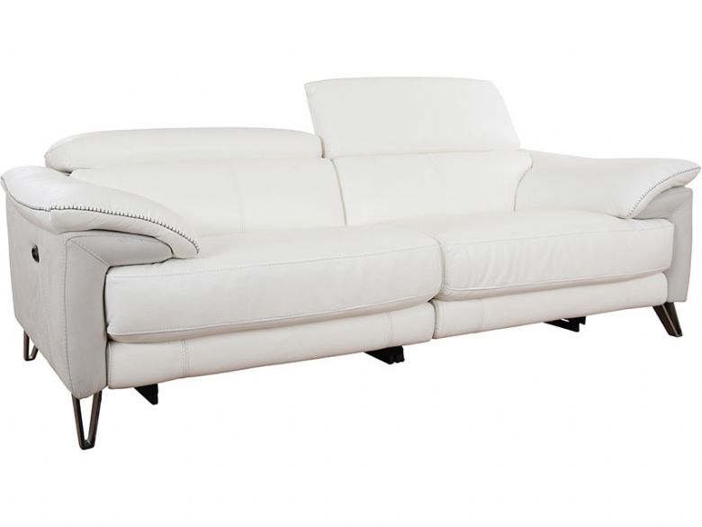 Romilly white power recliner sofa with USB port