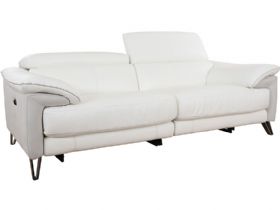 Romilly white power recliner sofa with USB port