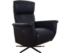 Bernice dark blue cinema recliner chair available at Lee Longlands
