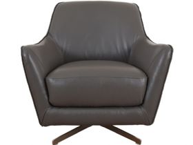 Tabitha grey leather swivel chair available at Lee Longlands