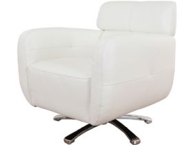 Serafina swivel white occasional chair