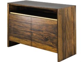 Giovanny small walnut and brass sideboard