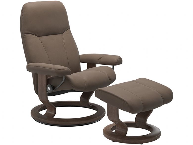 Stressless Consul medium chair and stool classic base quickship