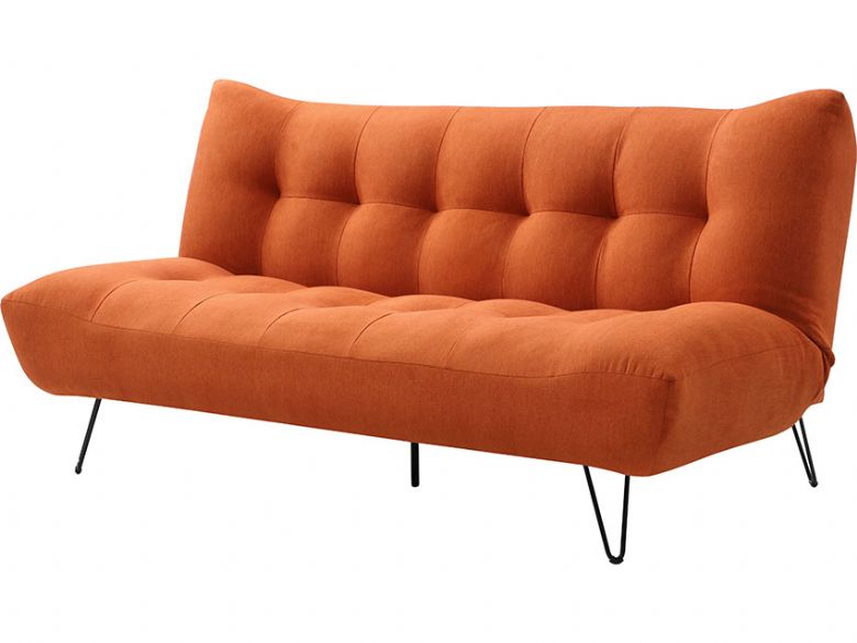 Marcello 3 Seater Orange Sofa Bed Lee, Marcello Leather Sofa