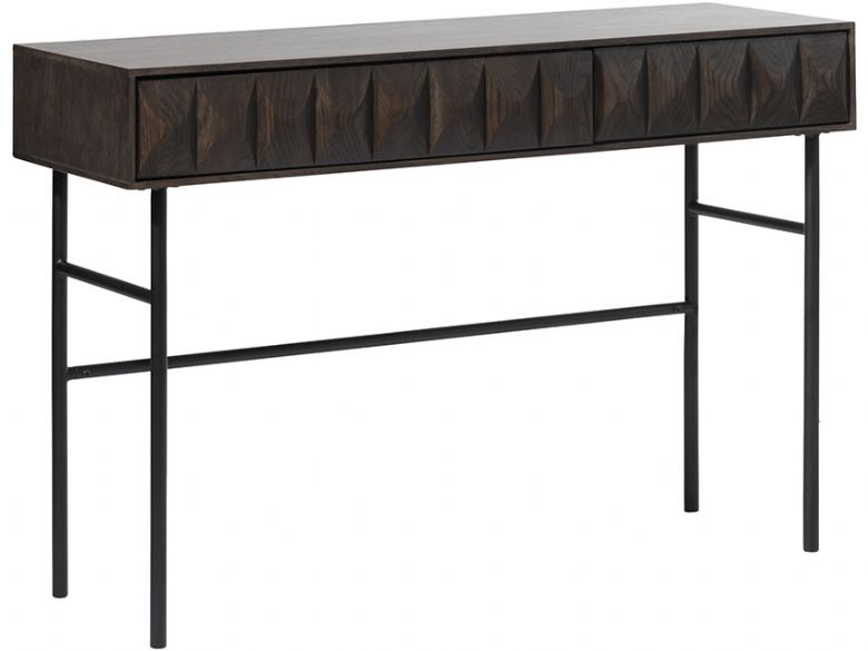 Dakota modern dark wooden console table with drawer