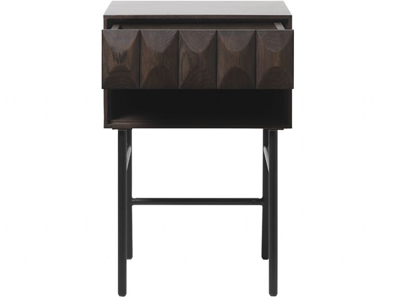 Dakota dark wood lamp table with drawer