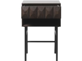 Dakota dark wood lamp table with drawer