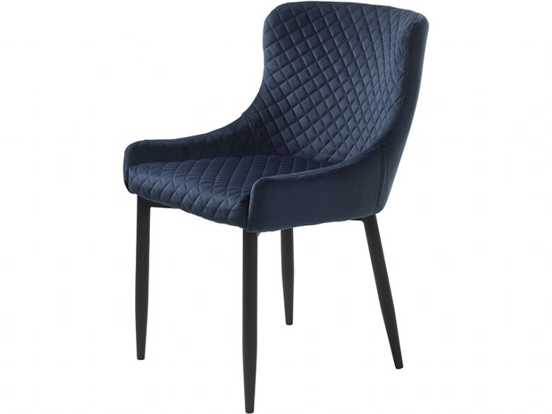 Whitney blue velvet dining chair