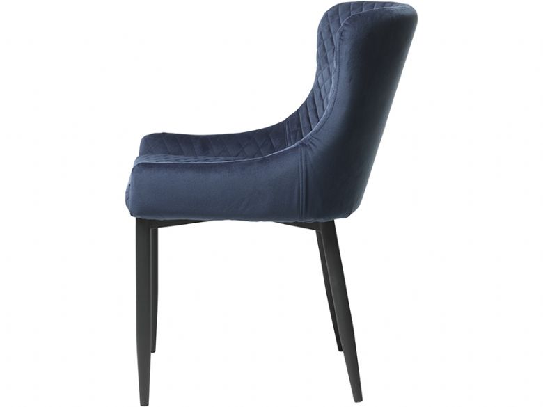 Whitney blue quilted dining chair