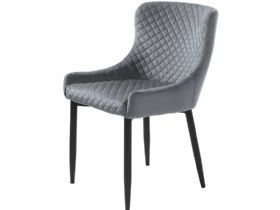 Whitney grey velvet dining chair available at Lee Longlands